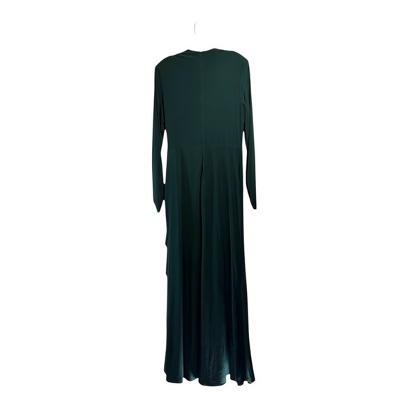 Betsy & Adam Ruched Slit Long-Sleeve Dress in Pine NWOT - Picture 6 of 9